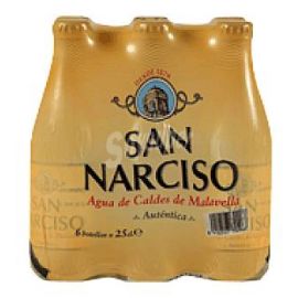 Agua mineral natural con gas San Narciso. Pack 6 x 0,25 L